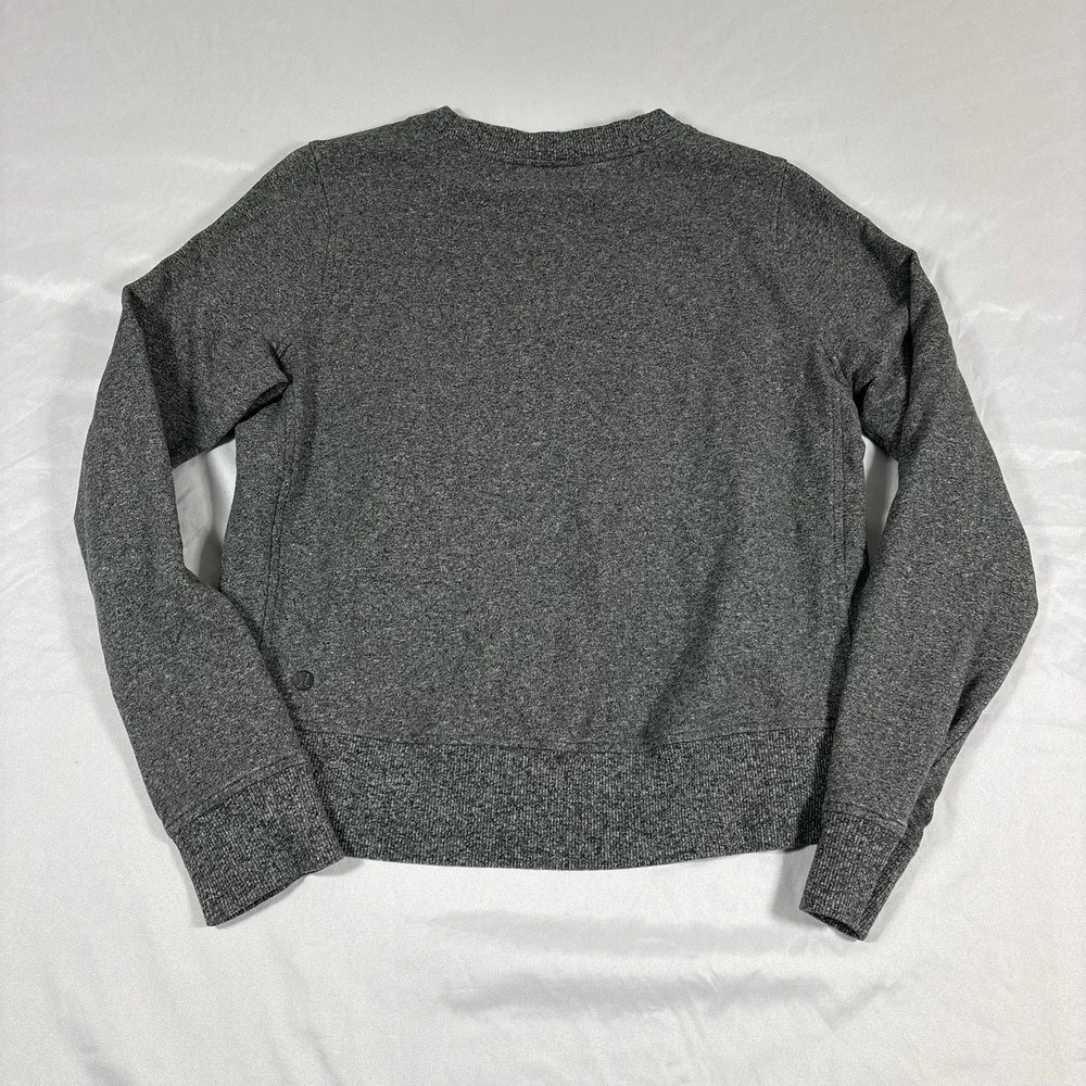 Lululemon Crewneck Pullover Sweater Womens Size‎ 4 Heather Gray Gym Workout - Picture 3 of 9